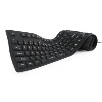 Silicone keyboard USB+PS 2 black
