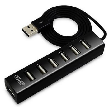 HUB 7x USB2.0 BLACK ; Y-2160 