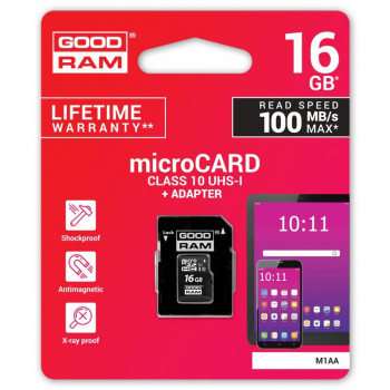Card microSDHC 16GB CL10 + adapter