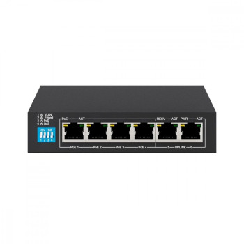 Switch EUROS V2 6 ports POE 4X 10-100MBPS POE ports + 2X UPLINK ports 802.3AF 60W