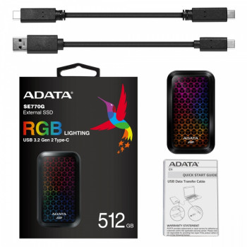 SSD External SE770 512GB USB3.2-A C RGB