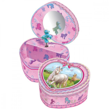 Pecoware Heart-shaped music box - Unicorns
