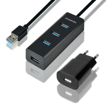 Charging Hub HUE-S2BP 4x USB 3.2 Gen 1, 1.2m Cable, MicroUSB Charging, Incl. AC Adapter
