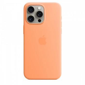 Silicone case with MagSafe for iPhone 15 Pro Max - orange sorbet