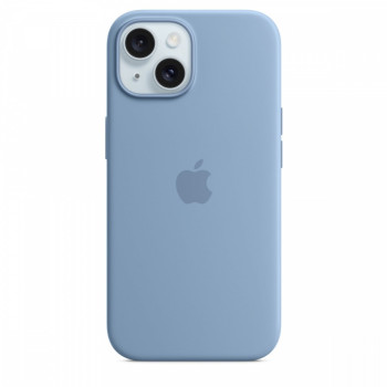 Silicone case with MagSafe for iPhone 15 - winter blue