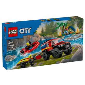 LEGO City 60412 4x4 Fire Truck with Rescue Boat