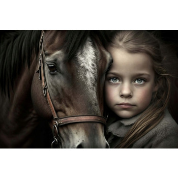 Diamond mosaic - Girl with a horse