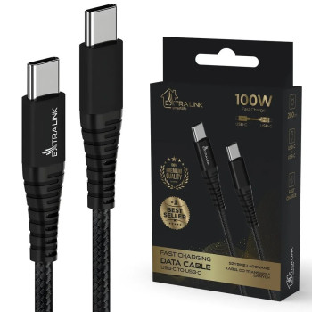 Cable USB Type-C to USB Type-C Smart Life Braided 100W 2m black