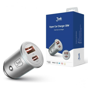 Car charger 30W PD 1xUSB-C+USB-A