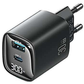 Charger 30W GaN LED USB+USB-C CC229 Black