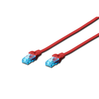Digitus CAT 5e U-UTP Patch cord, PVC AWG 26/7, Modular RJ45 (8/8) plug, 1 m, Red