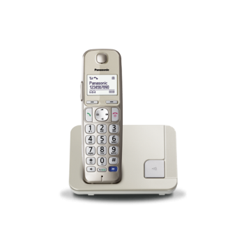Panasonic Cordless KX-TGE210FXN Champagne Caller ID Phonebook capacity 150 entries Conference call Built-in display Speakerphone