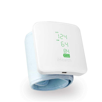 iHealth | Wrist Blood Pressure Monitor | BP7S | White | Blood pressure readings are stored on the secure, free, HIPAA compliant iHealth Cloud. Monitor blood pressure and pulse trends with intuitive charts and share data with your doctor in PDF or spreadsh