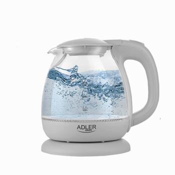 Adler Kettle AD 1283G Standard 1100 W 1 L Plastic/Glass 360° rotational base Grey