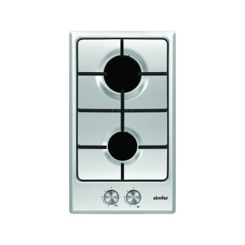 Simfer Hob H3.200.VGRIM Gas, Number of burners/cooking zones 2, Rotary knobs, Stainless steel