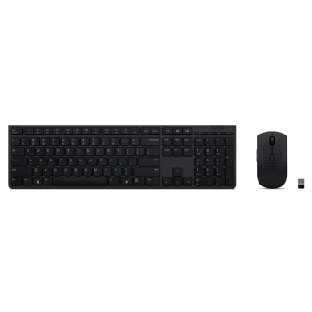 Lenovo Professional Wireless Rechargeable Keyboard and Mouse Combo US Euro Grey