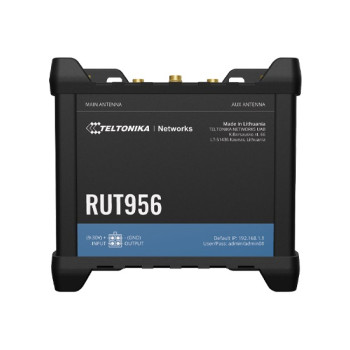 Industrial Router | RUT956 | 802.11n | Mbit/s | 10/100 Mbit/s | Ethernet LAN (RJ-45) ports 4 | Mesh Support No | MU-MiMO No | 2G/3G/4G | Antenna type 	2 x SMA for LTE, 2 x RP-SMA for WiFi, 1 x SMA for GNSS | 1x USB 2.0