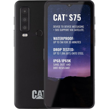 CAT S75 Black 6.6 " IPS LCD 1080 x 2408 Mediatek Dimensity 930 (6 nm) Internal RAM 6 GB 128 GB microSDXC Single SIM Nano-SIM 3G 4G 5G Main camera 50+8+2 MP Secondary camera 8 MP Android 12 5000  mAh