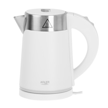 Adler Kettle  AD 1372 Electric, 800 W, 0.6 L, Plastic/Stainless steel, 360° rotational base, White