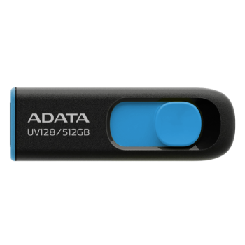 ADATA USB Flash Drive UV128 512 GB USB 3.2 Gen1 Black/Blue