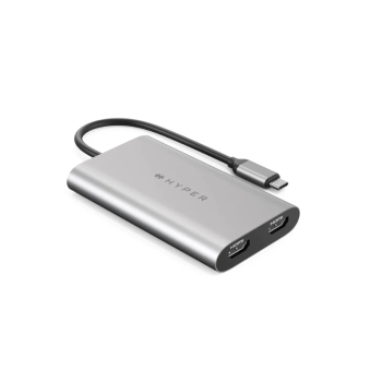 HyperDrive Universal USB-C To Dual HDMI Adapter with 100W PD Power Pass-Thru | USB-C to HDMI | Adapter