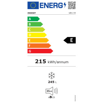 INDESIT | Freezer | UI6 2 W | Energy efficiency class E | Upright | Free standing | Height 167 cm | Total net capacity 245 L | White