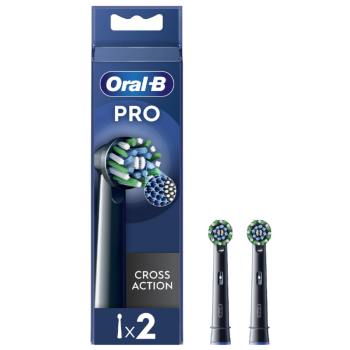 Oral-B | Replaceable toothbrush heads | EB50BRX-2 Cross Action Pro | Heads | For adults | Number of brush heads included 2 | Black