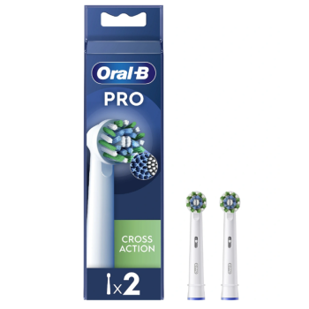 Oral-B | Replaceable toothbrush heads | EB50RX-2 Cross Action Pro | Heads | For adults | Number of brush heads included 2 | White