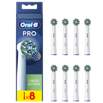 Oral-B | Replaceable toothbrush heads | EB50RX-8 Cross Action Pro | Heads | For adults | Number of brush heads included 8 | White