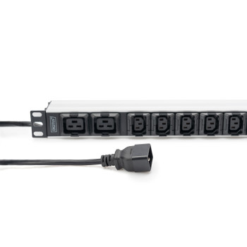 Socket Strip with Aluminum Profile, 10-way, IEC C20 plug | DN-95427 | Sockets quantity 7