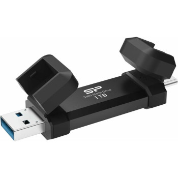 SILICON POWER DS72 Dual USB-C/USB 3.2 Gen 2 Portable External SSD, 1TB, Black | Portable External SSD | DS72 | 1000 GB | USB Type-A, USB Type-C 3.2 Gen 2 | Black