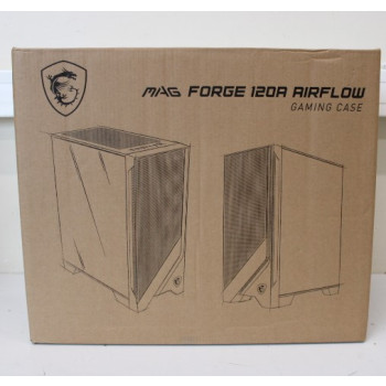 SALE OUT. MSI MAG FORGE 120A AIRFLOW | PC Case | MAG FORGE 120A AIRFLOW | Side window | Black | Mid-Tower | DAMAGED PACKAGING | Power supply included No | ATX