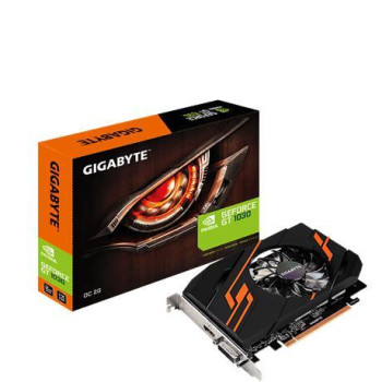Graphics Card GIGABYTE NVIDIA GeForce GT 1030 2 GB 64 bit PCIE 3.0 16x GDDR5 Memory 6008 MHz GPU 1265 MHz Single Slot Fansink GV-N1030OC-2GI