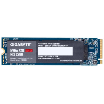 SSD GIGABYTE 256GB M.2 PCIE NVMe Write speed 1100 MBytes/sec Read speed 1700 MBytes/sec MTBF 1500000 hours GP-GSM2NE3256GNTD
