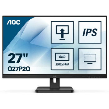 LCD Monitor AOC Q27P2Q 27" Panel IPS 2560x1440 16:9 75Hz 4 ms Speakers Swivel Pivot Height adjustable Tilt Colour Black Q27P2Q