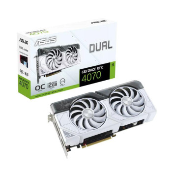 Graphics Card ASUS NVIDIA GeForce RTX 4070 12 GB GDDR6X 192 bit PCIE 4.0 16x 1xHDMI 3xDisplayPort DUAL-RTX4070-O12G-WHITE