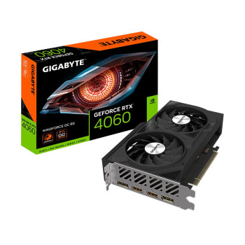 Graphics Card GIGABYTE NVIDIA GeForce RTX 4060 8 GB GDDR6 128 bit PCIE 4.0 16x Dual Slot Fansink 2xHDMI 2xDisplayPort GV-N4060WF2OC-8GD