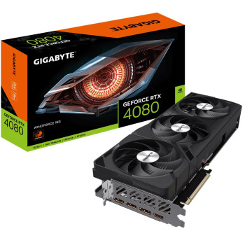 Graphics Card GIGABYTE NVIDIA GeForce RTX 4080 16 GB GDDR6X 256 bit PCIE 4.0 16x GPU 2505 MHz 1xHDMI 3xDisplayPort GV-N4080WF3-16GD