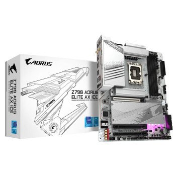 Mainboard GIGABYTE Intel Z790 LGA1700 ATX Memory DDR5 Memory slots 4 1xPCI-Express 3.0 16x 1xPCI-Express 4.0 16x 1xPCI-Express 5.0 16x 4xM.2 1xHDMI 1xDisplayPort 4xUSB 2.0 5xUSB 3.2 1xUSB-C 1xOptical S/PDIF 1xRJ45 2xAudio port Z790AELITEAXICE