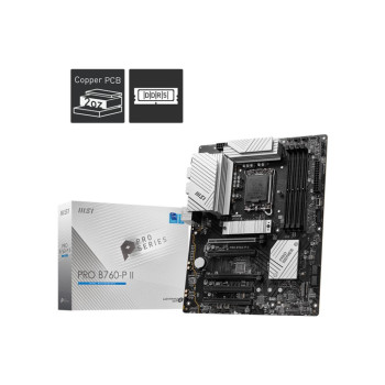 Mainboard MSI Intel B760 Express LGA1700 Memory DDR5 Memory slots 4 5xPCI-Express 5.0 16x 2xM.2 1xHDMI 1xDisplayPort 2xUSB 2.0 2xUSB 3.2 1xUSB-C 1xOptical S/PDIF 1xRJ45 5xAudio port PROB760-PII