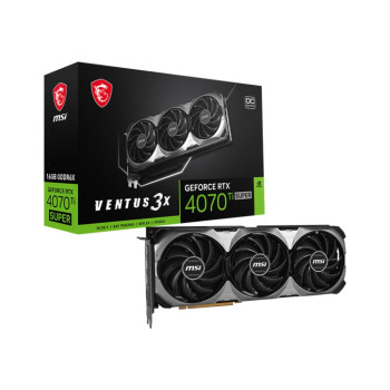 Graphics Card MSI NVIDIA GeForce RTX 4070 Ti SUPER 16 GB GDDR6X 256 bit PCIE 4.0 16x Triple slot Fansink 1xHDMI 3xDisplayPort 4070TISUP16GVEN3XOC