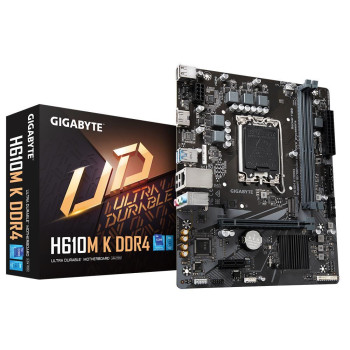 Mainboard GIGABYTE Intel H610 LGA1700 Micro-ATX Memory DDR4 Memory slots 2 1xPCI-Express 3.0 1x 1xPCI-Express 4.0 16x 1xM.2 1xHDMI 4xUSB 2.0 2xUSB 3.2 1xRJ45 3xAudio port H610MKDDR42.0