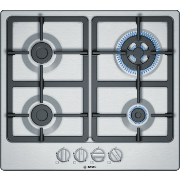 Bosch Serie 4 PGH6B5B90 hob Stainless steel Built-in 60 cm Gas 4 zone(s)