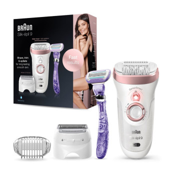 Braun Silk-épil 9 9-870 epilator 40 tweezers Pink, White