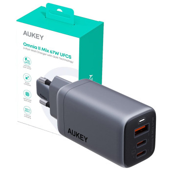 AUEKY Omnia II Mix PA-B6U Wall charger 1x USB 2x USB-C Power Delivery 3.0 67W