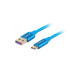 Kabel Premium USB CM - AM 2.0 1m niebieski 5A, pełna miedź