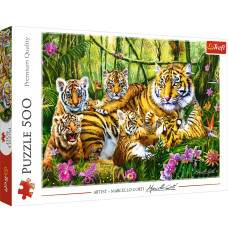 Puzzle 500 elements - Family of tigers