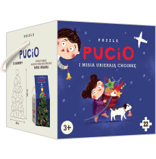 Puzzle 22 elements Pucio and Misia dress up chrismas tree