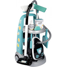 Cleaning trolley with vacuum cleaner