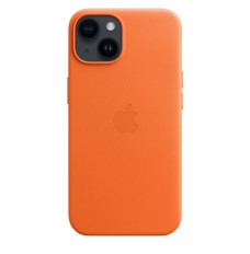 Case iPhone 14 leather Orange